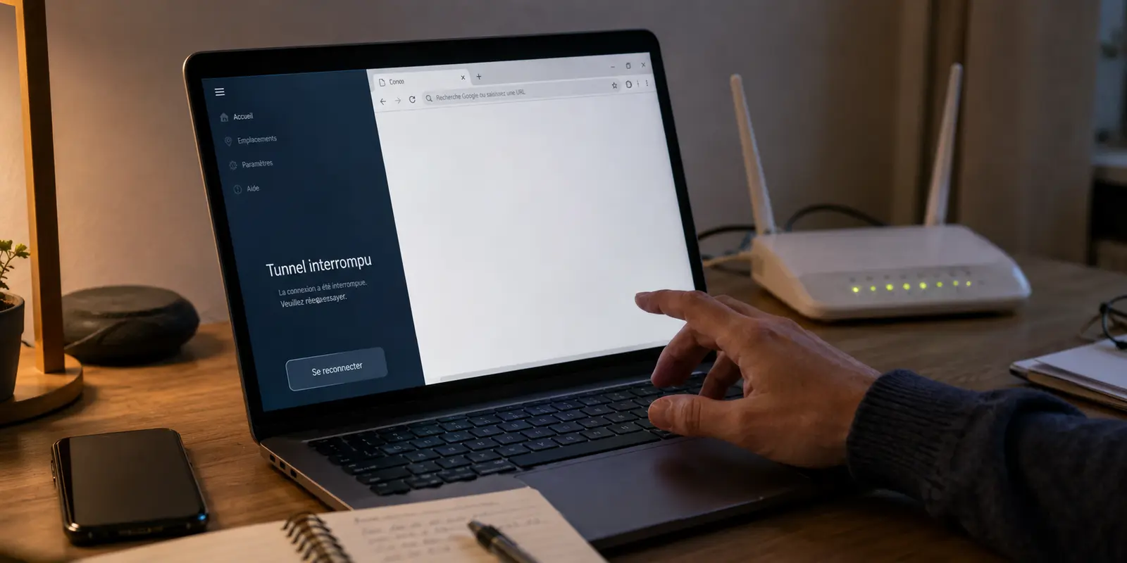 Le tunnel VPN est interrompu alors que le routeur Wi-Fi fonctionne encore