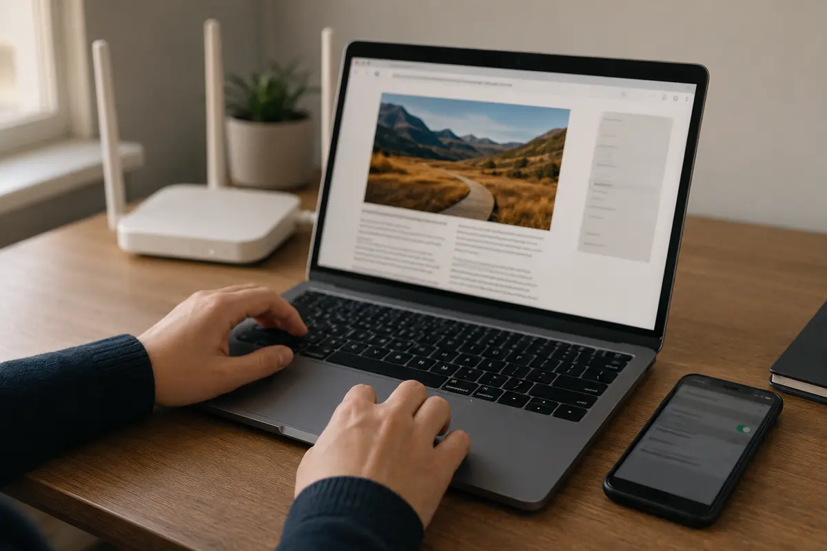 Après un changement de réseau, l’ordinateur retrouve une page web utilisable