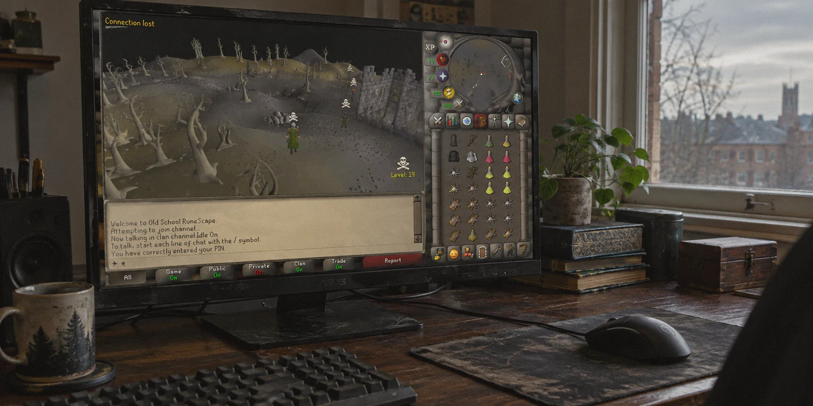Old School RuneScape Wilderness session interrupted by connection loss.