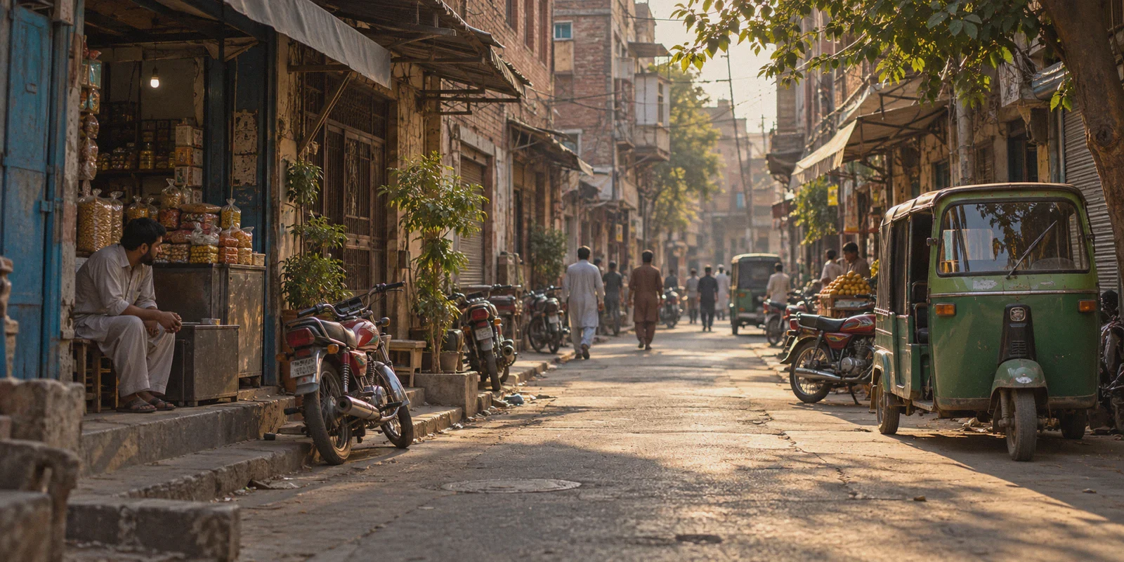 Everyday street scene in Lahore