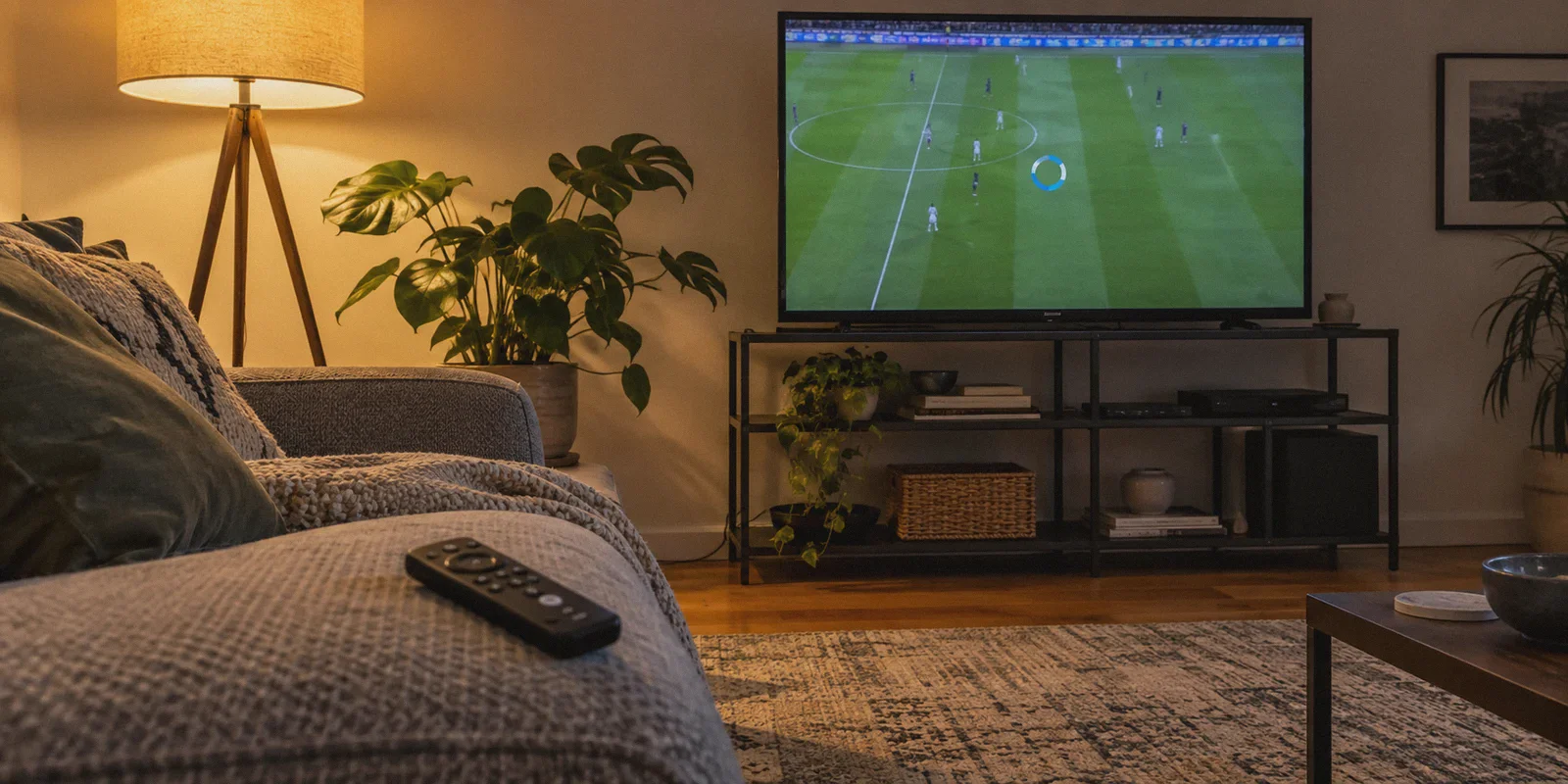 Television stream stalled on a football broadcast