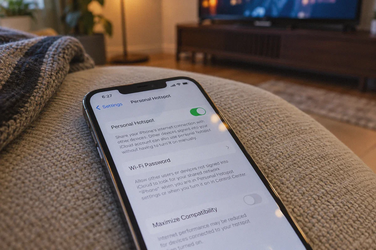 Phone with Personal Hotspot enabled