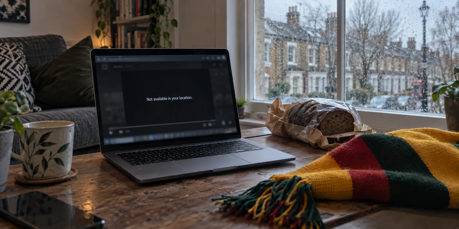 A Lithuanian viewer in London encounters a location-restricted playback message.