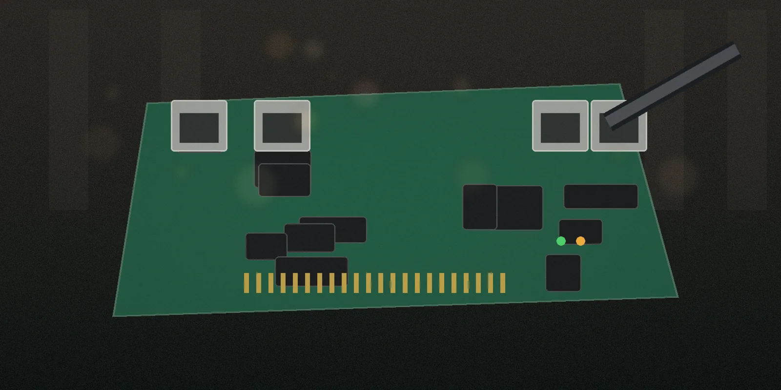 A Raspberry Pi-style single-board computer with network ports and Ethernet