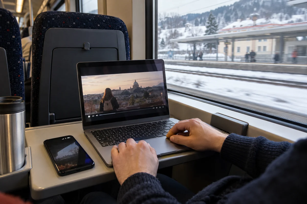A paid video subscription plays normally on a train crossing an EU border.