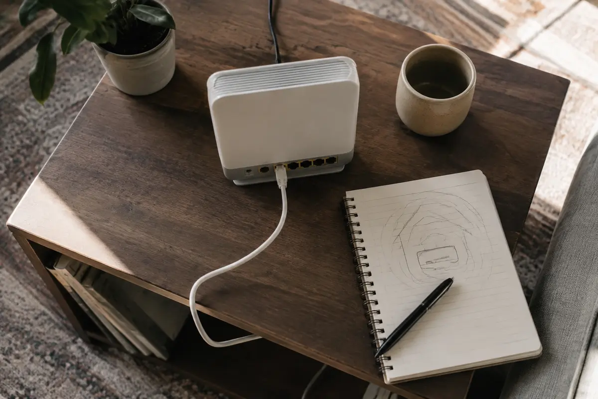 NetCube und Laptop in einer Wohnung