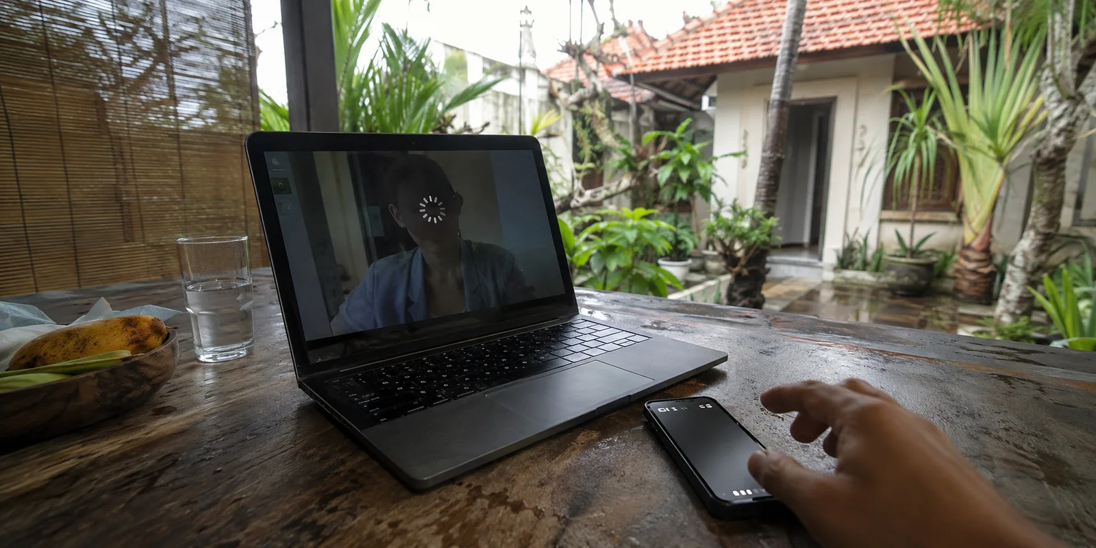 Unterbrochener Videoanruf beim Wechsel vom WLAN zum Handy-Hotspot auf Bali