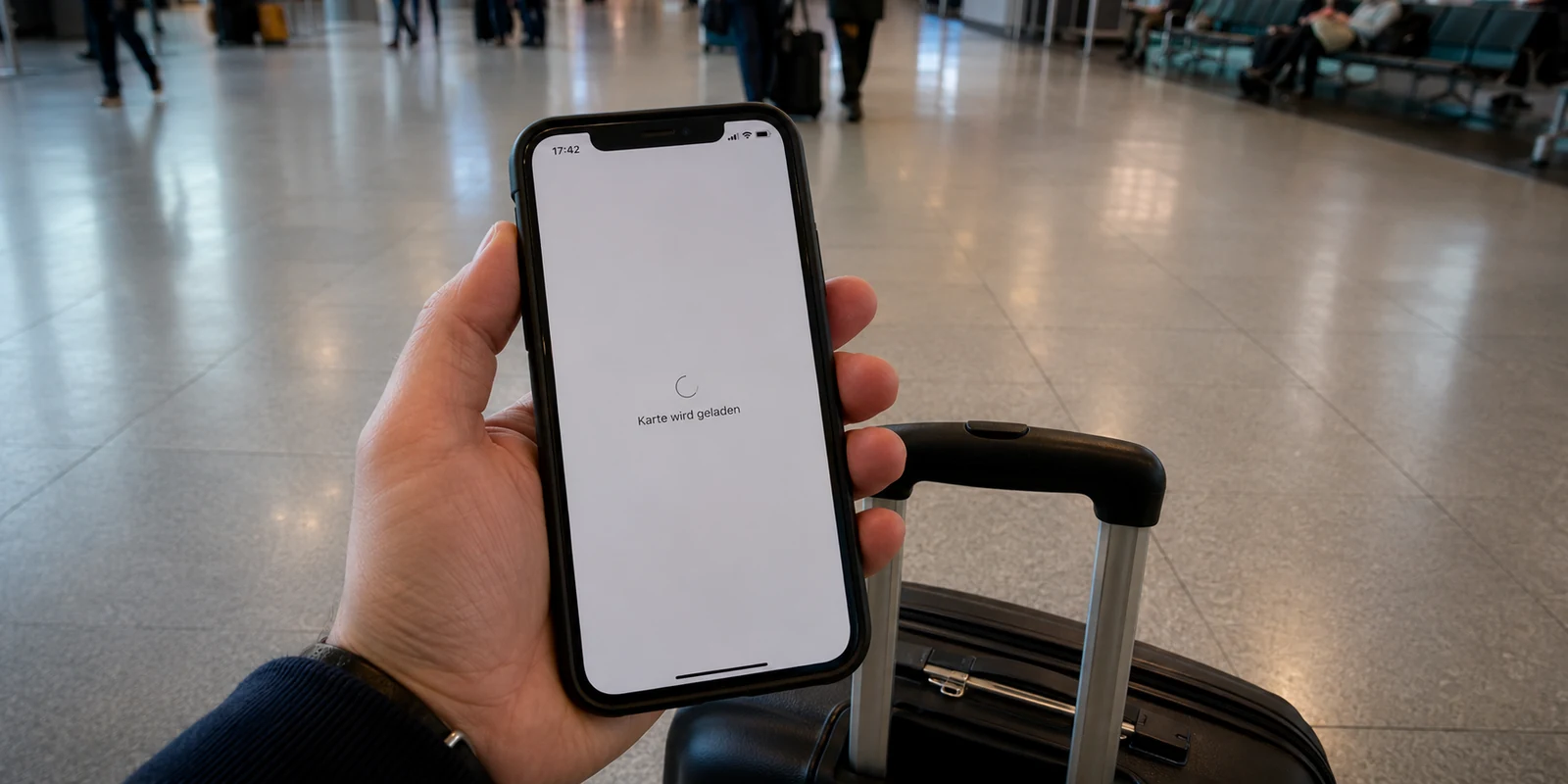 Am Flughafen lädt die Karte auf dem Telefon trotz Mobilfunksignal nicht.