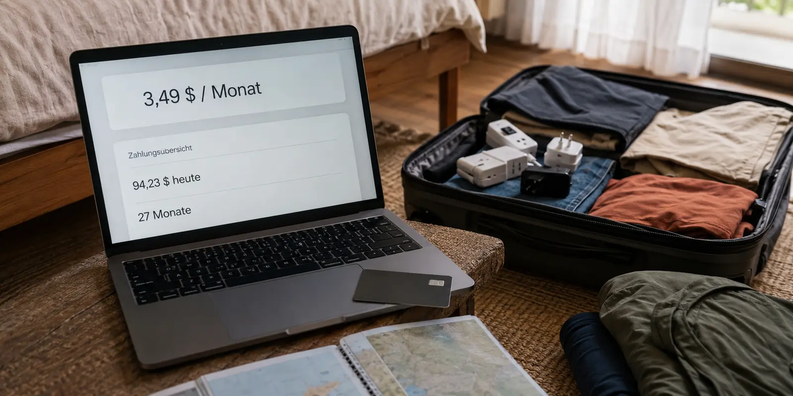 Beim Packen zeigt der vermeintlich günstige Monatspreis plötzlich eine Vorauszahlung für 27 Monate.