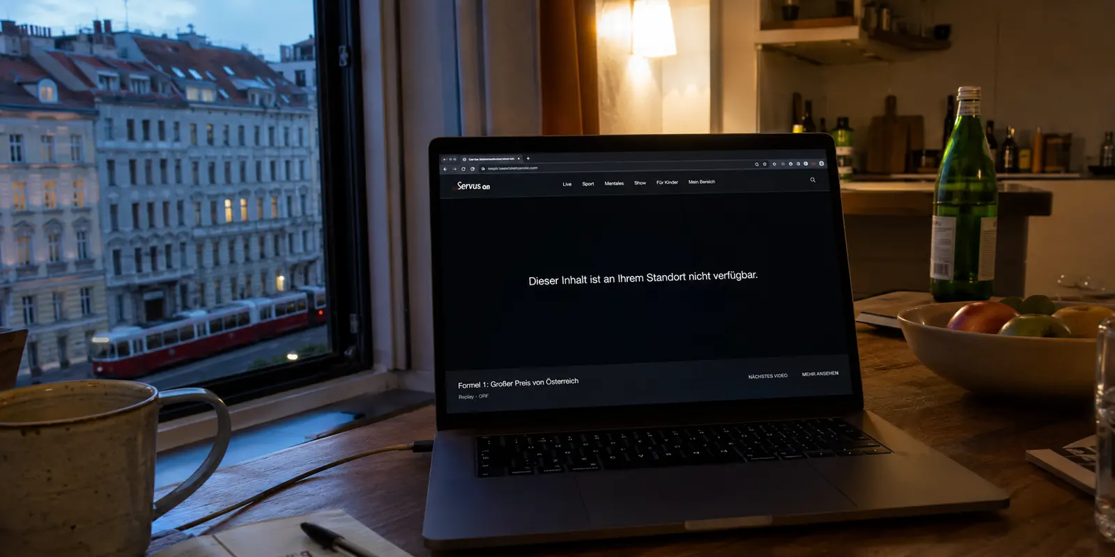 ServusTV On meldet in einer Wiener Wohnung, der Inhalt sei am Standort nicht verfügbar