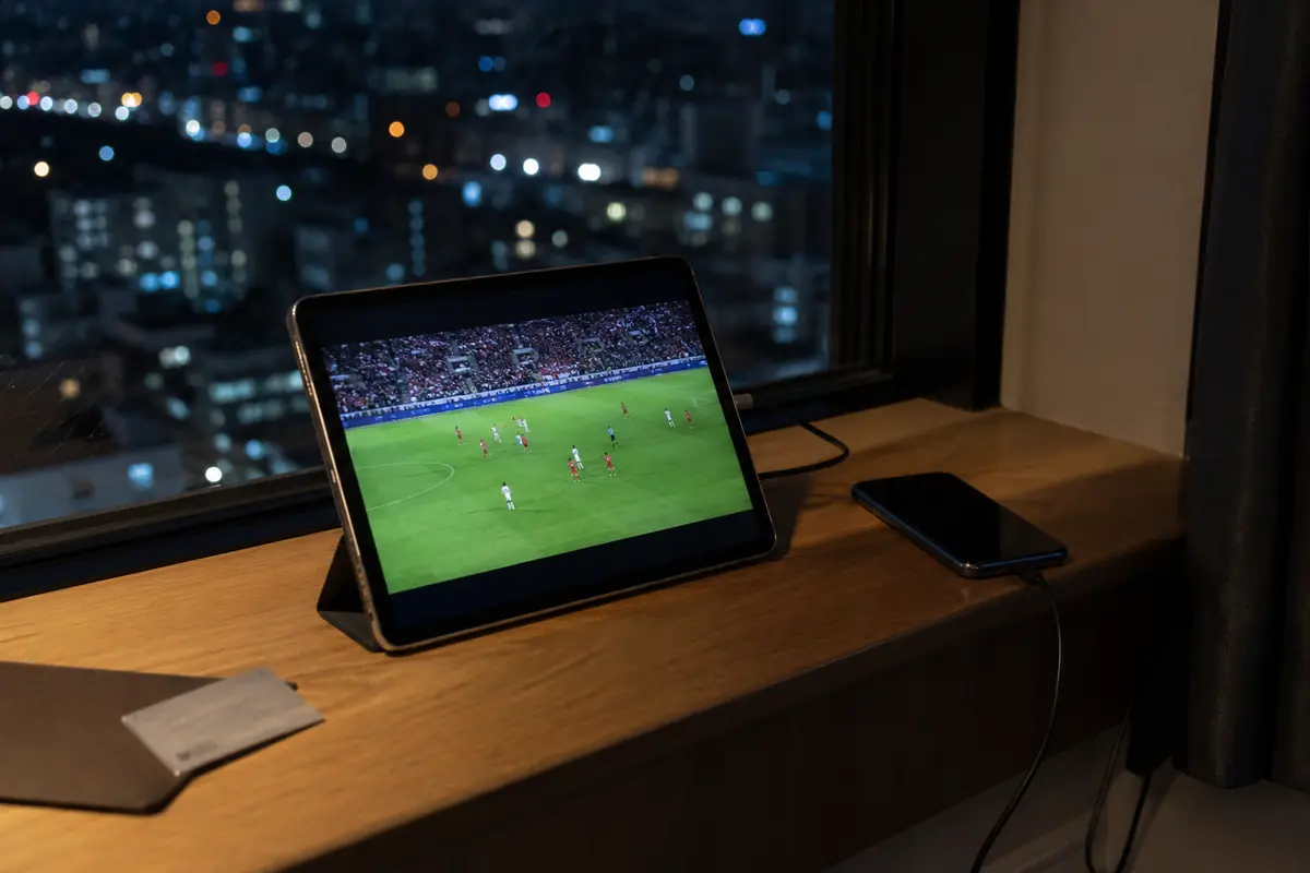 Laufender Live-Stream auf einem Tablet nach dem Wechsel auf Mobilfunk