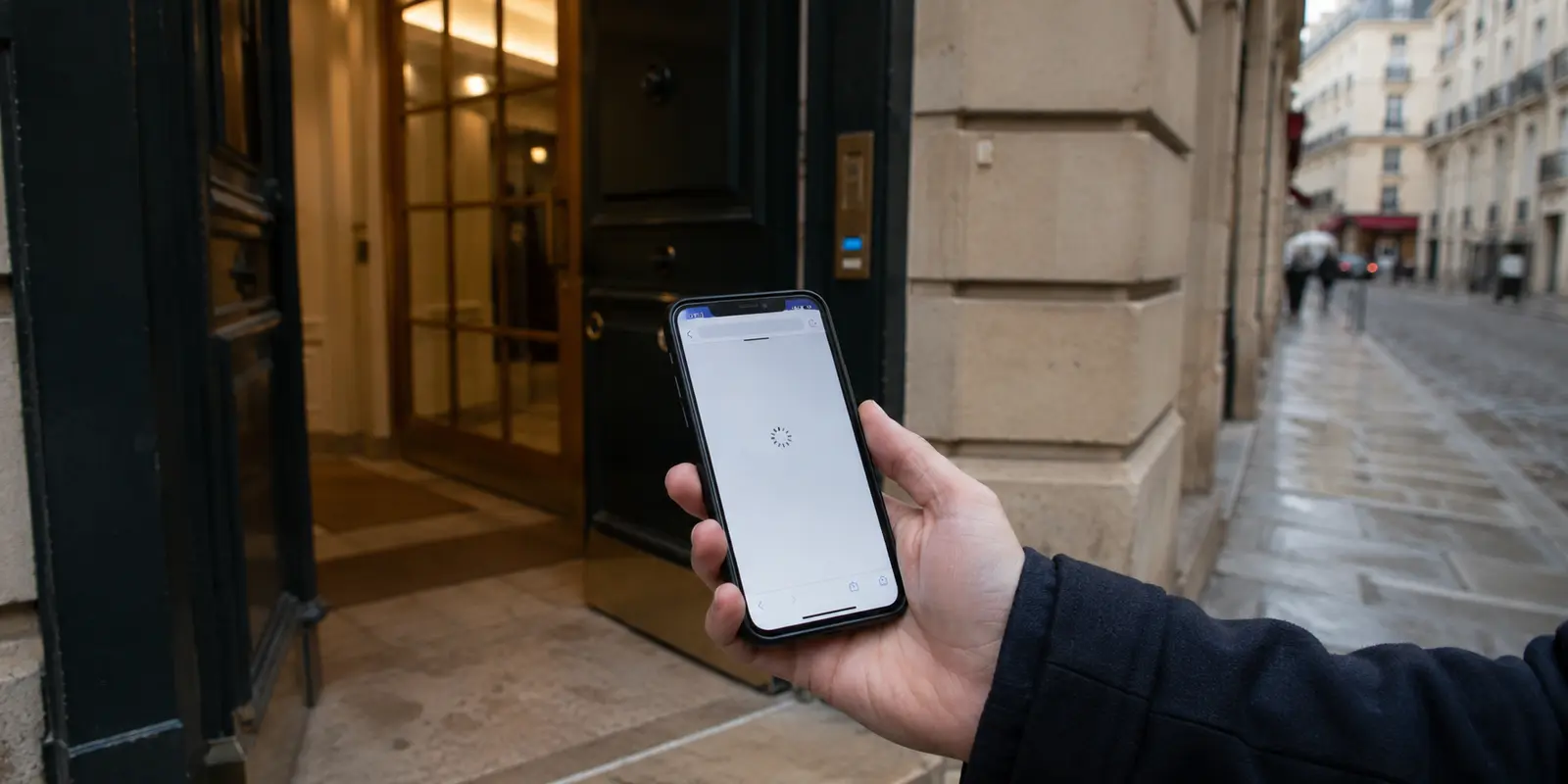 Page qui reste en chargement sur un téléphone juste après la sortie du Wi-Fi domestique