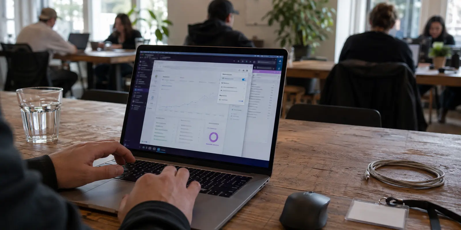 Painel aberto no navegador enquanto outras aplicações do computador continuam fora da extensão VPN