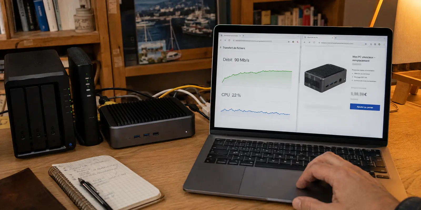 Un serveur VPN domestique plafonne à 90 mégabits par seconde alors que son processeur reste peu chargé et qu’un mini-PC de remplacement est déjà envisagé.