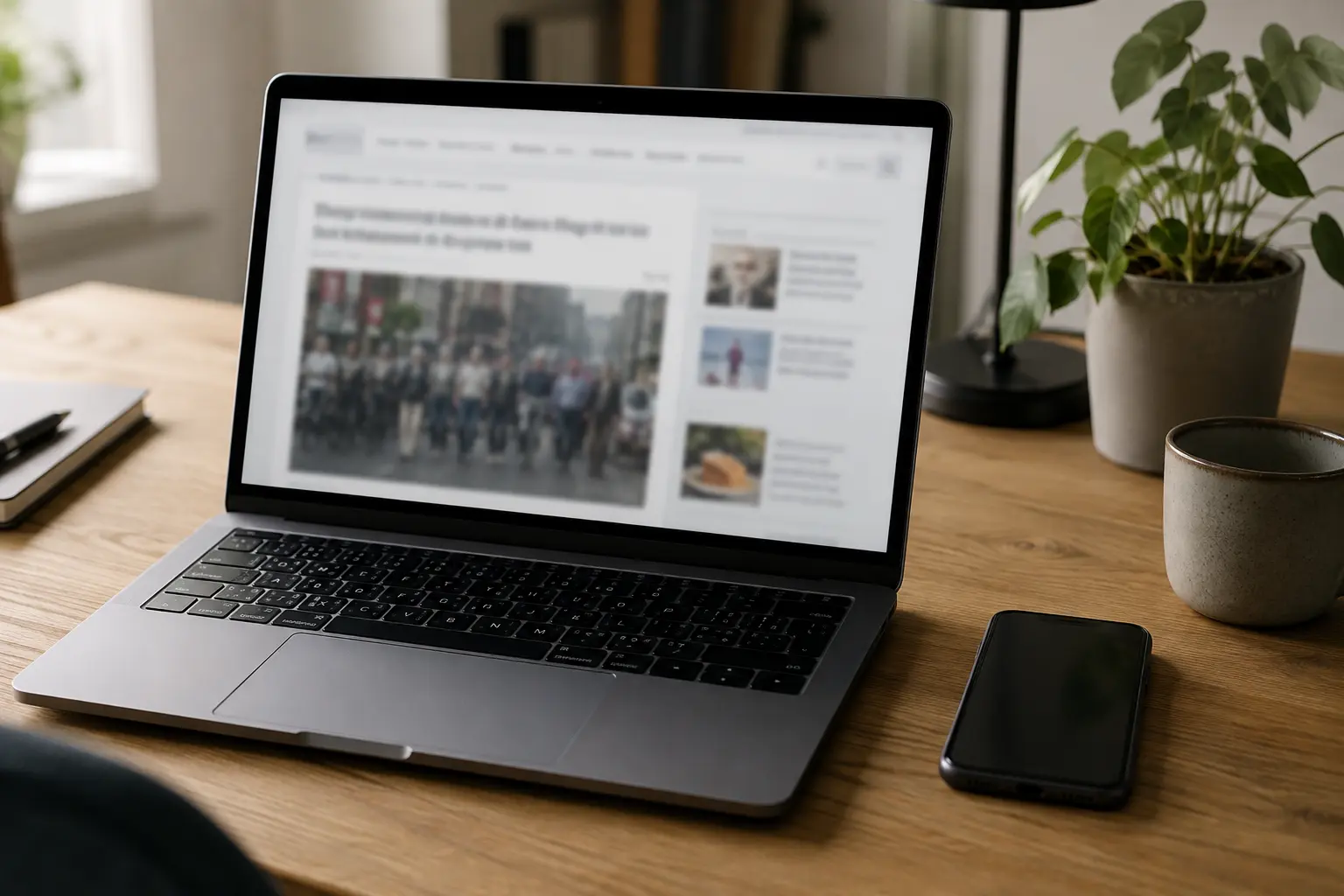 Ruhiges Lesen und Surfen am Laptop nach der Einrichtung der Verbindung