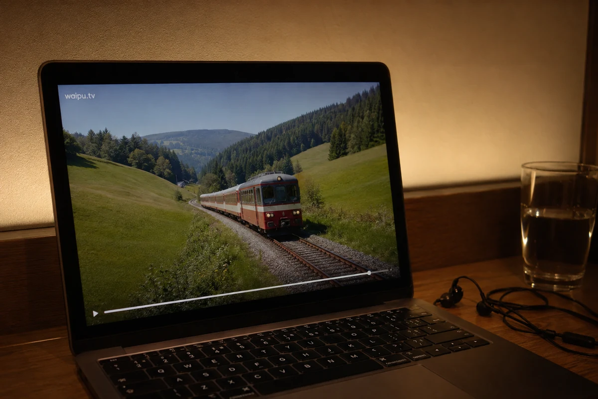Auf dem Laptop ist nach dem Verbindungswechsel wieder ein Fernsehbild zu sehen.