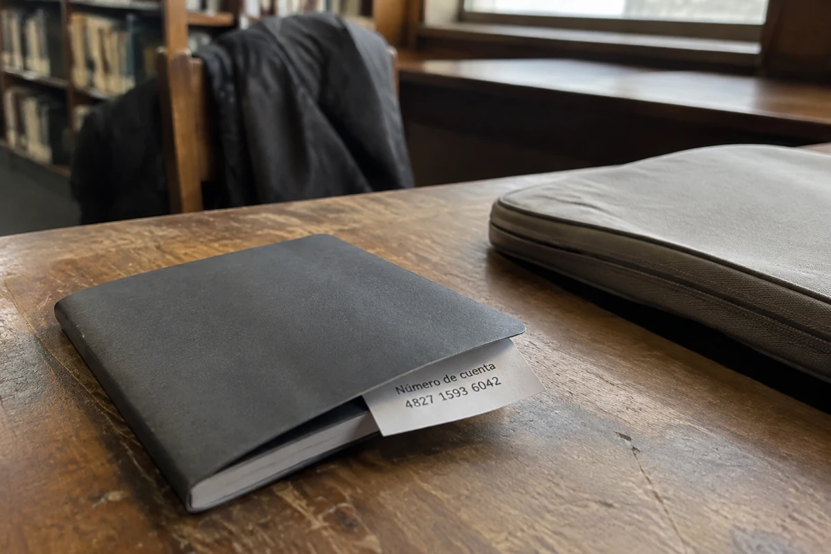 Un número de cuenta anónimo queda guardado en una libreta de viaje