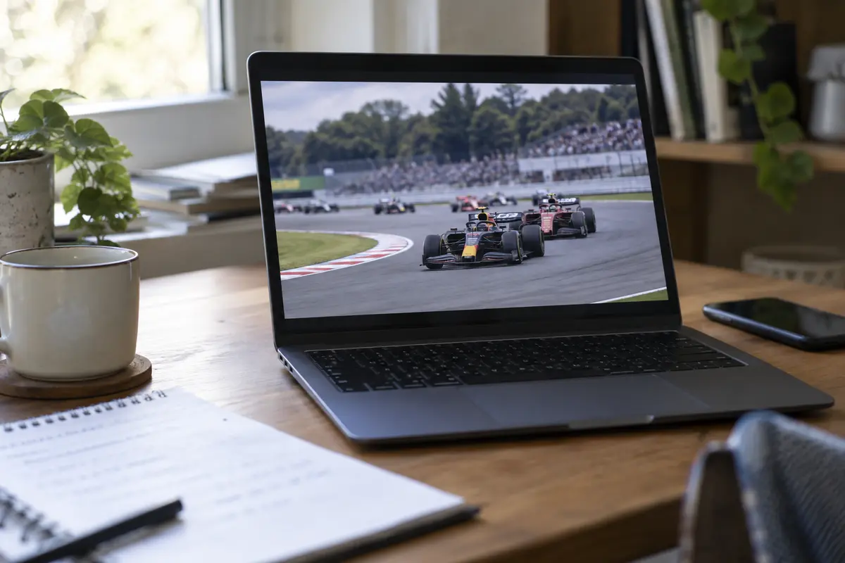 Formula racing coverage playing successfully on a laptop after the baseline test