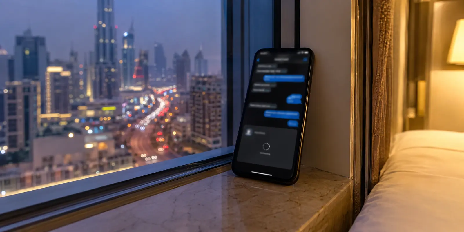 Messages disponibles mais appel Internet bloqué sur un téléphone dans un hôtel de Dubaï