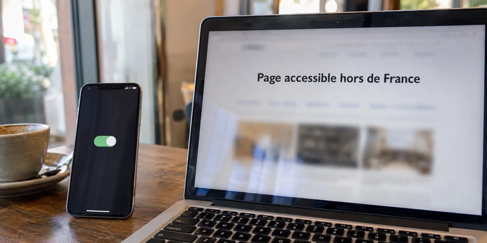 Une page devient accessible après l’activation d’une sortie étrangère sur téléphone