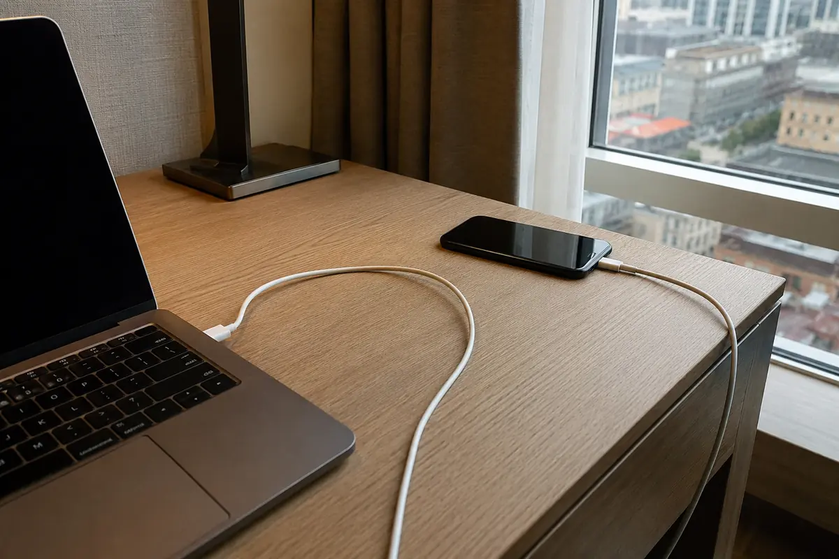Editorial view of the travel connection, device, and surrounding environment