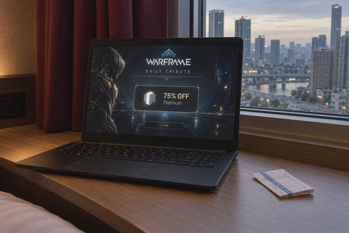 Daily Tribute Platinum discount displayed on a travel laptop.