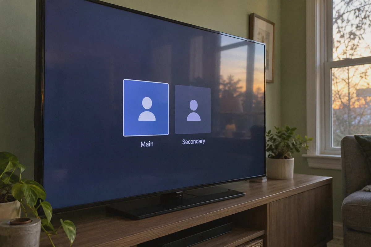 Two console profiles displayed on a television screen.