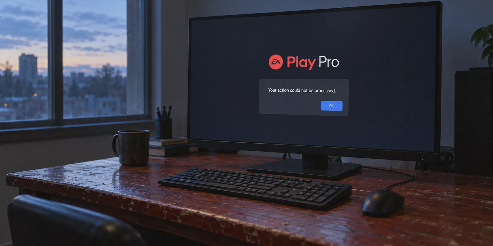 An EA Play Pro checkout displaying a processing error.