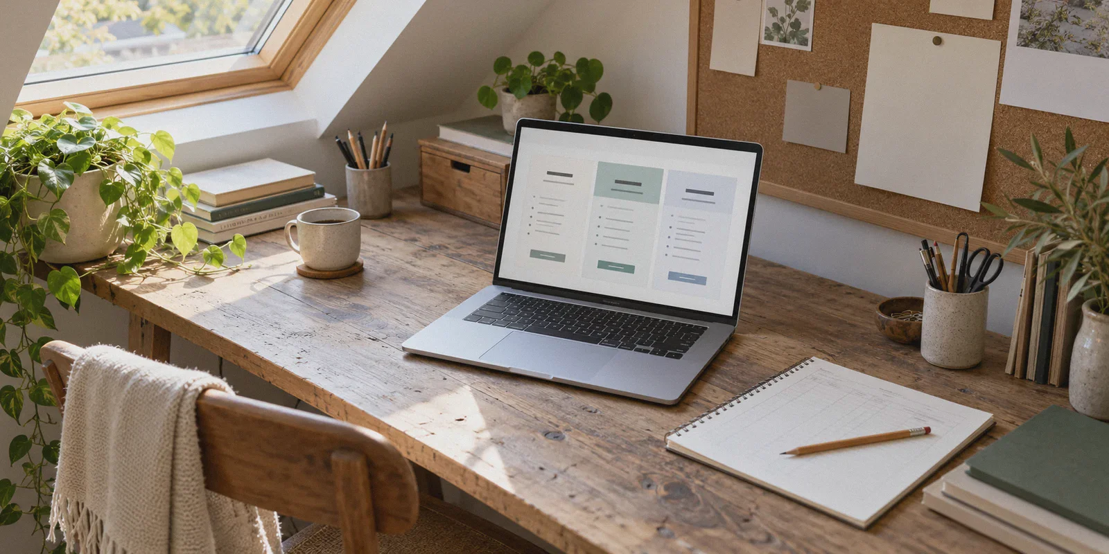 A small business workspace with a software pricing page open.