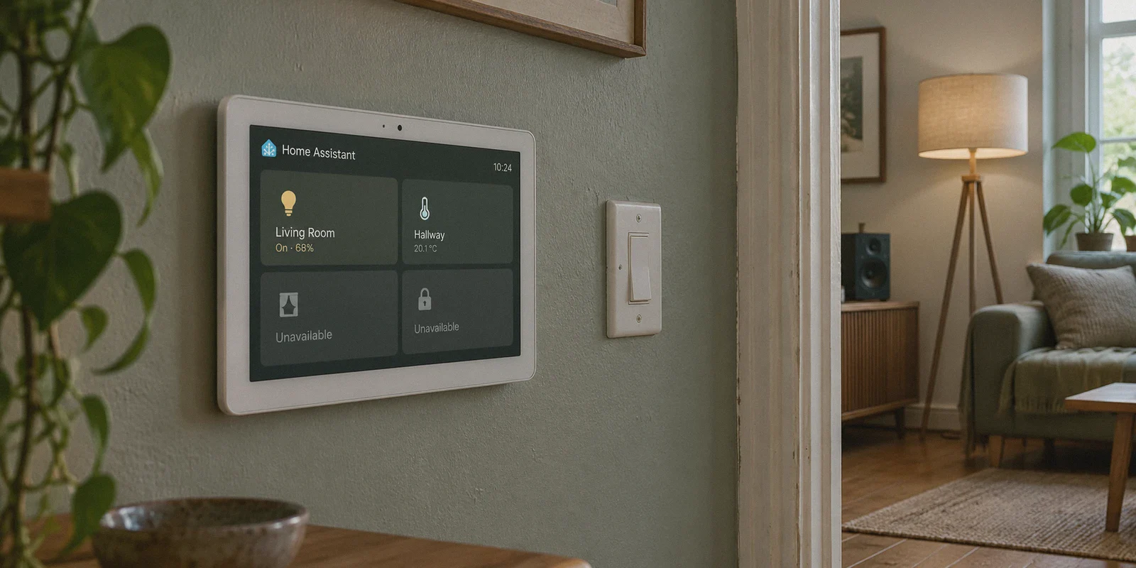 Home Assistant dashboard showing unavailable devices in an apartment.