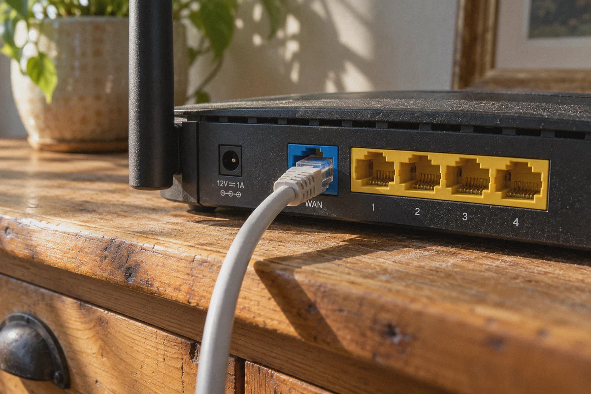 Connected Ethernet port on a home router
