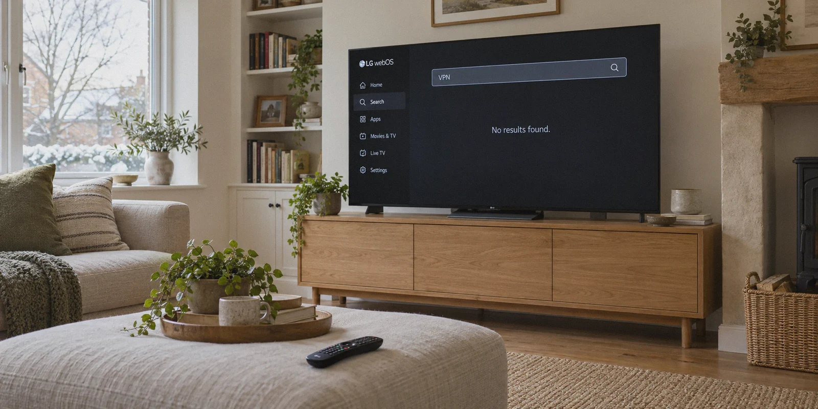 LG television app search with no VPN results