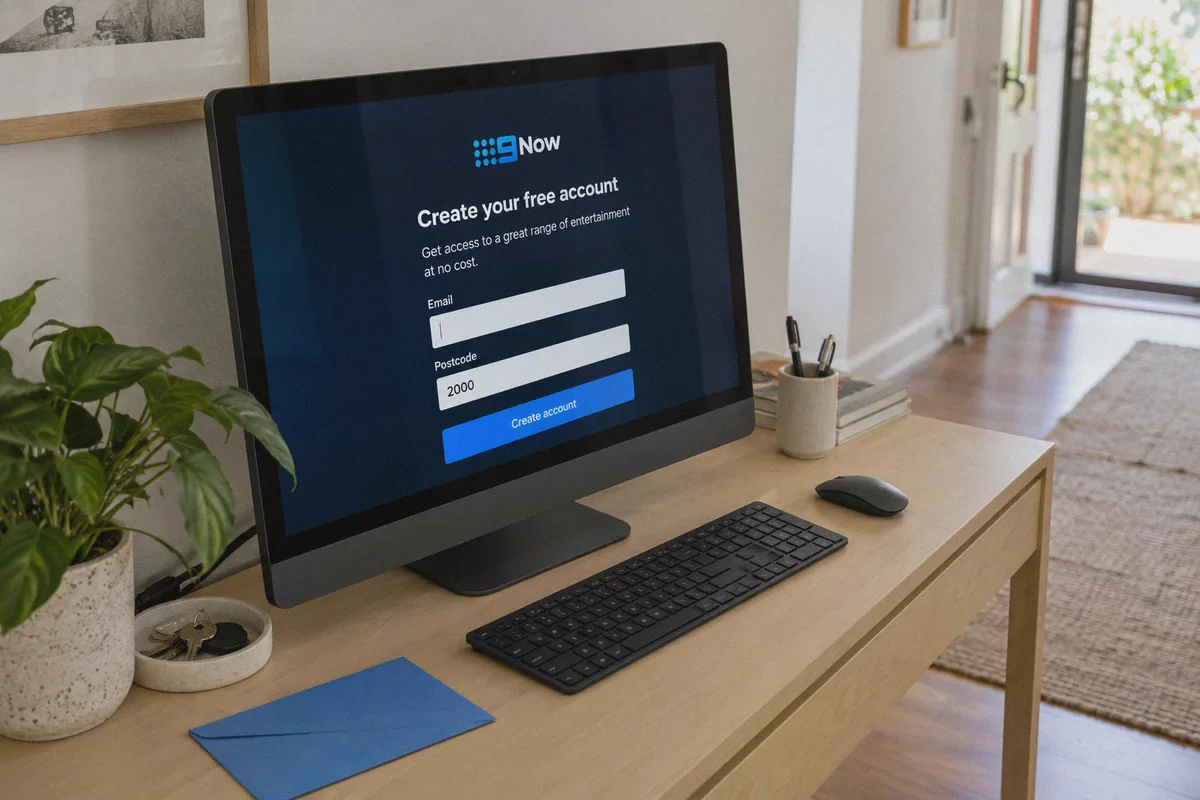 Free streaming signup page with an Australian postcode field.