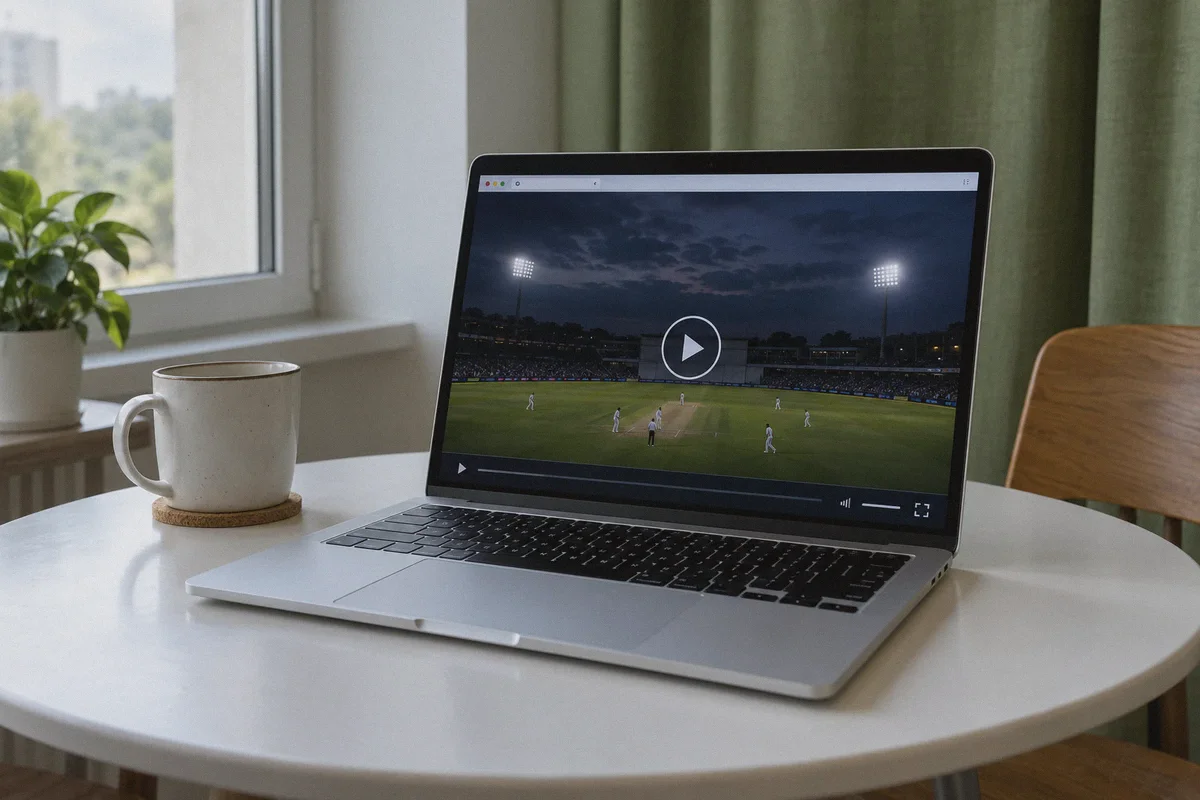 A laptop browser prepared for a fresh streaming session.