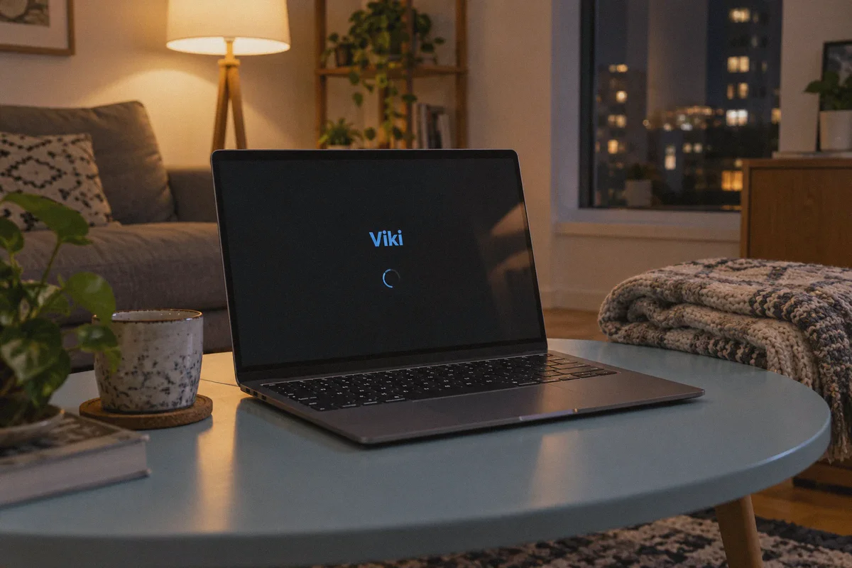 Viki video player remaining black with a loading spinner.