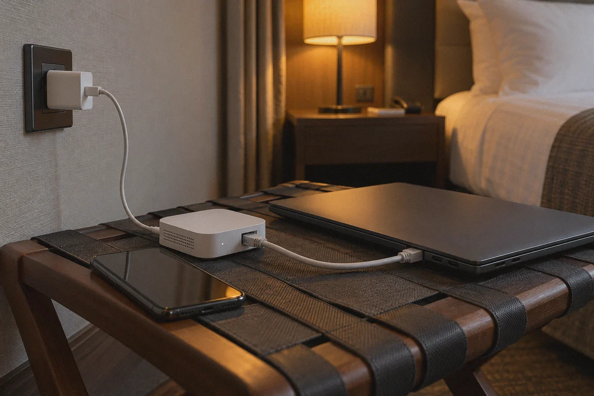 Keep the connection setup separate from the work laptop.