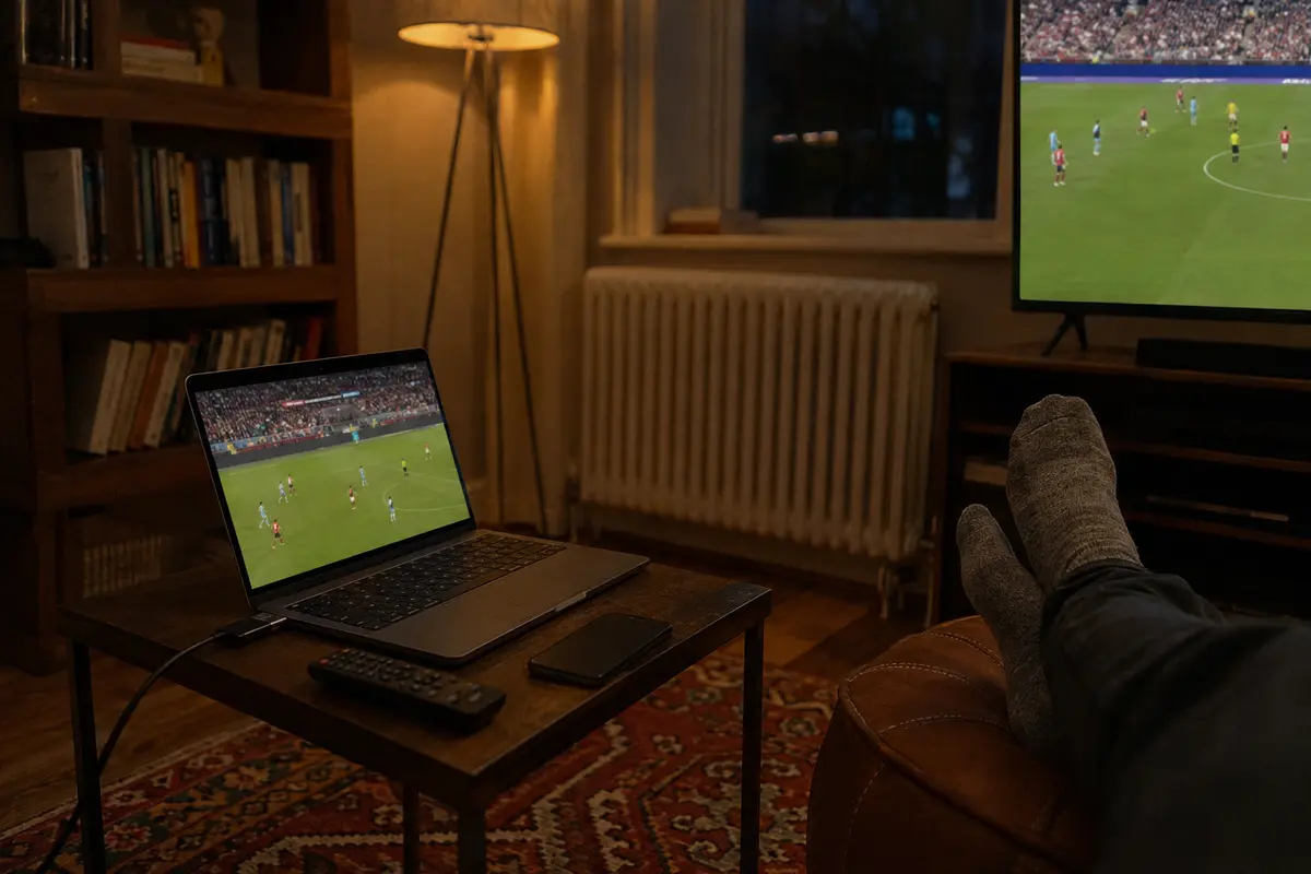 O jogo português continua no portátil e na televisão de uma sala em Londres
