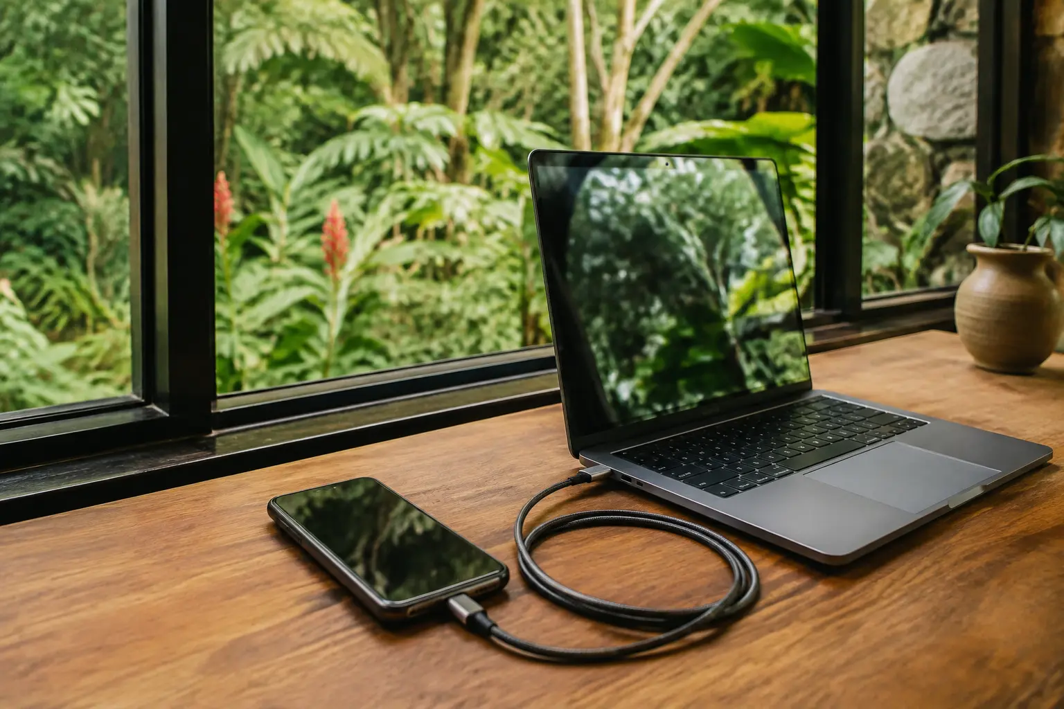 Dispositivo en un entorno real mientras la conexión VPN intenta recuperarse.
