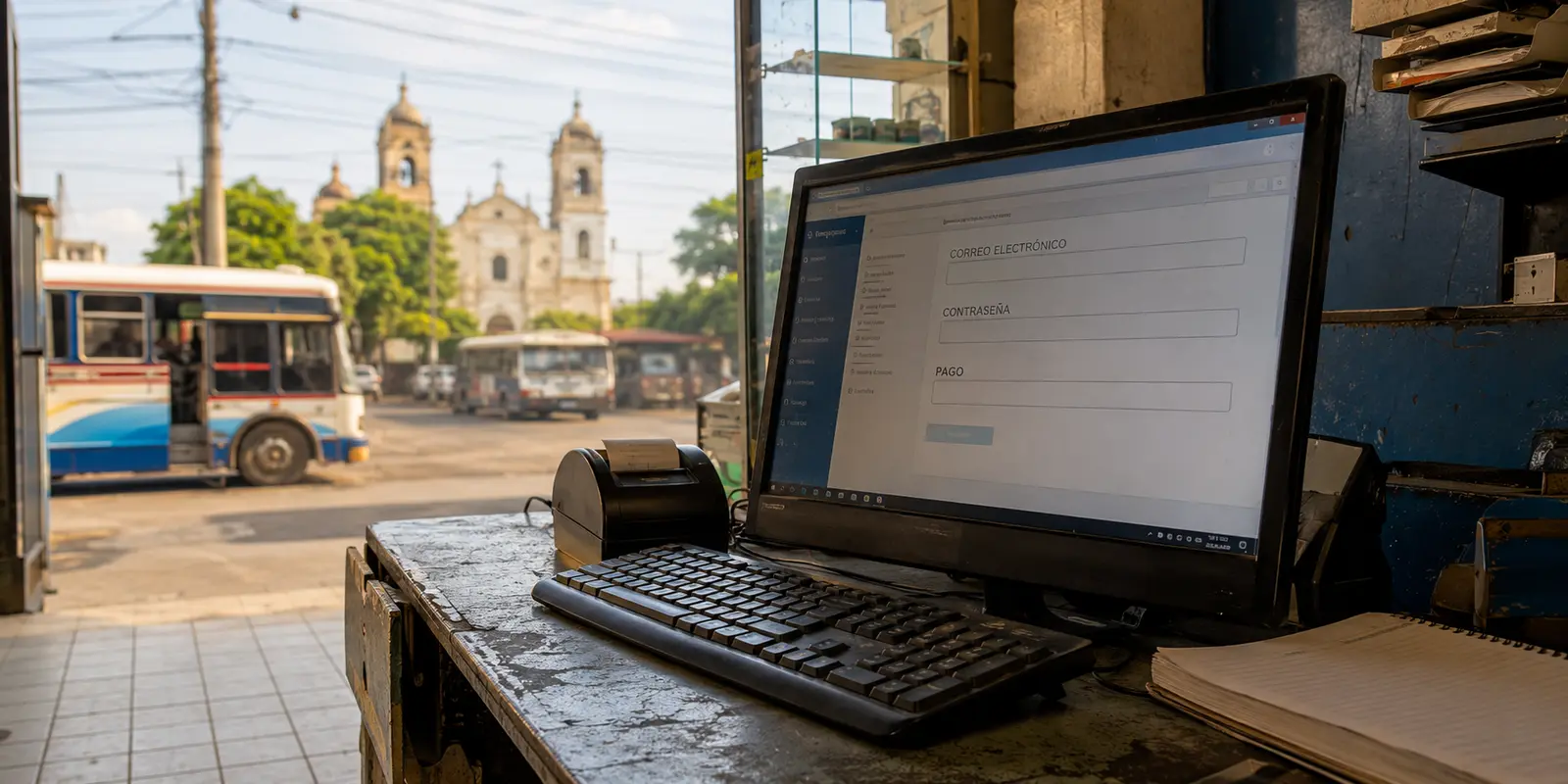 Formulario de registro de una VPN que pide correo, contraseña y pago antes de conectarse en un establecimiento de Managua