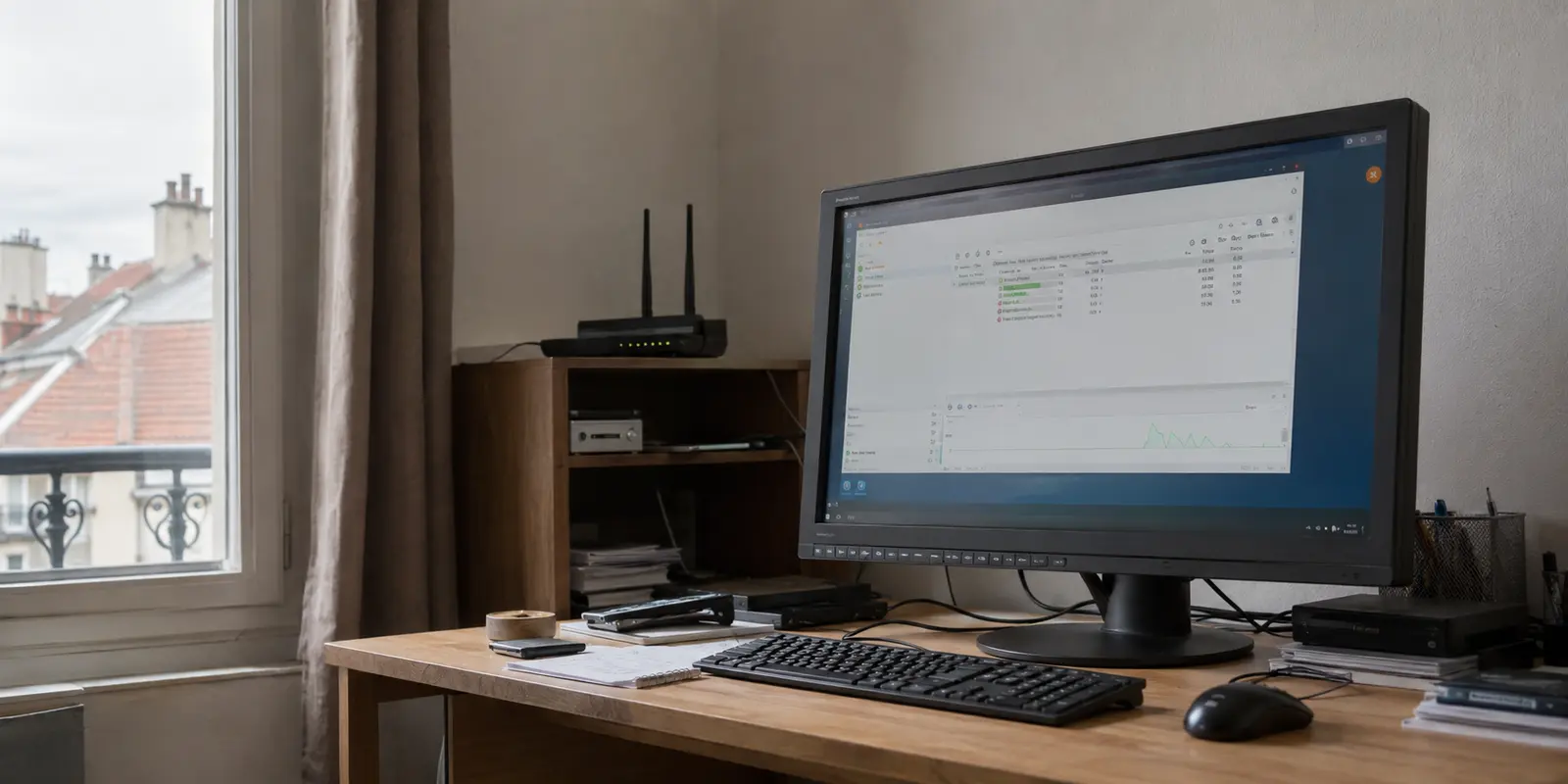 Poste de travail affichant un téléchargement P2P lent malgré une connexion Internet apparemment normale