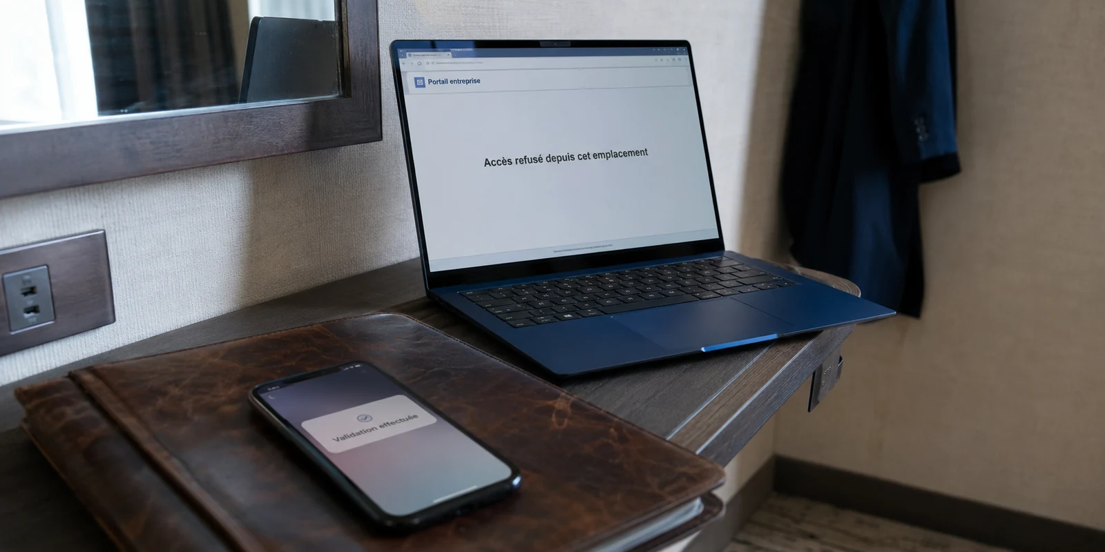 Un portail professionnel refuse l’emplacement de connexion malgré une validation sur le téléphone.