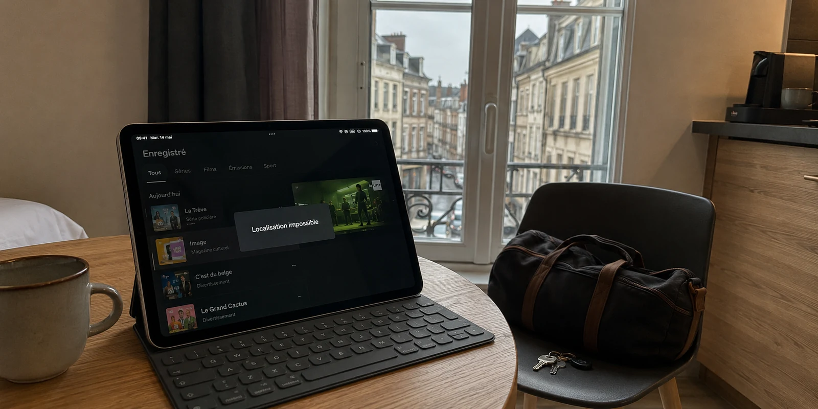 Dans un appartement à Lille, Pickx charge son catalogue mais refuse la lecture à cause de la localisation