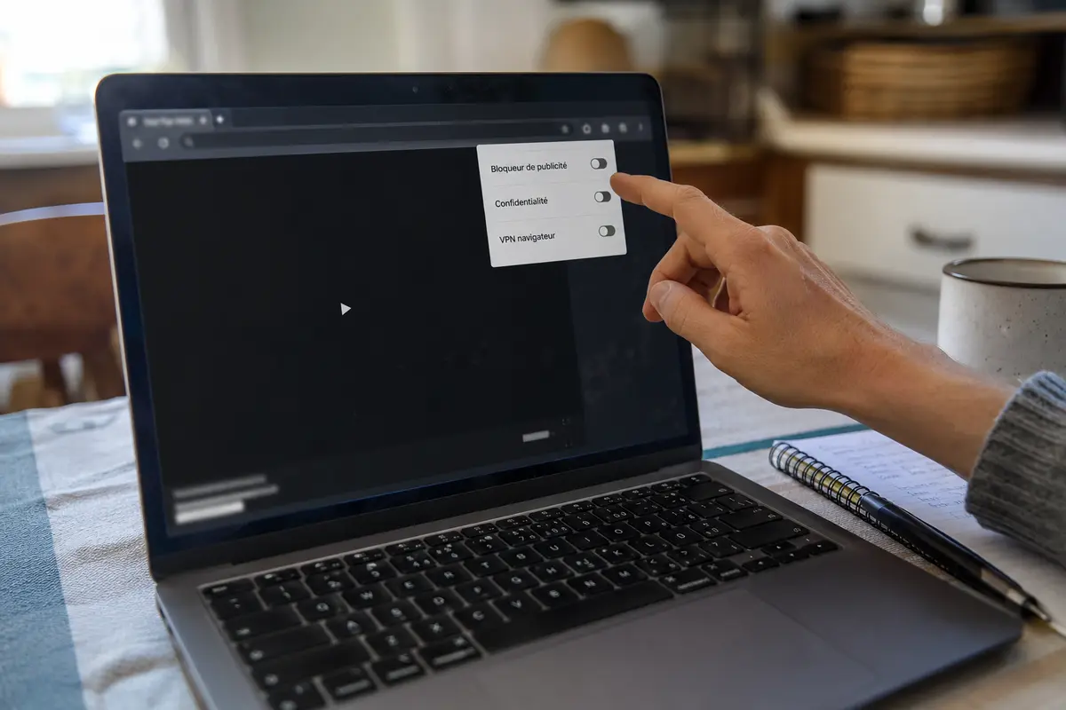 Les extensions de blocage, de confidentialité et de VPN sont vérifiées une par une dans le navigateur