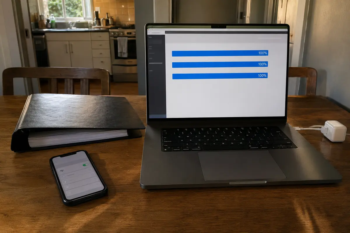 Fichiers envoyés à 100 % sur l’ordinateur pendant que le téléphone fournit simplement le hotspot