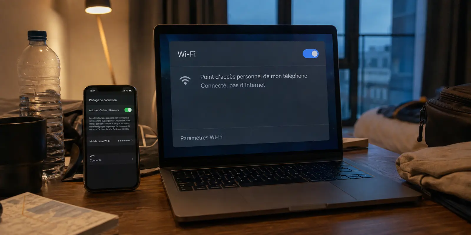 Ordinateur connecté au point d’accès du téléphone mais affichant aucune connexion Internet