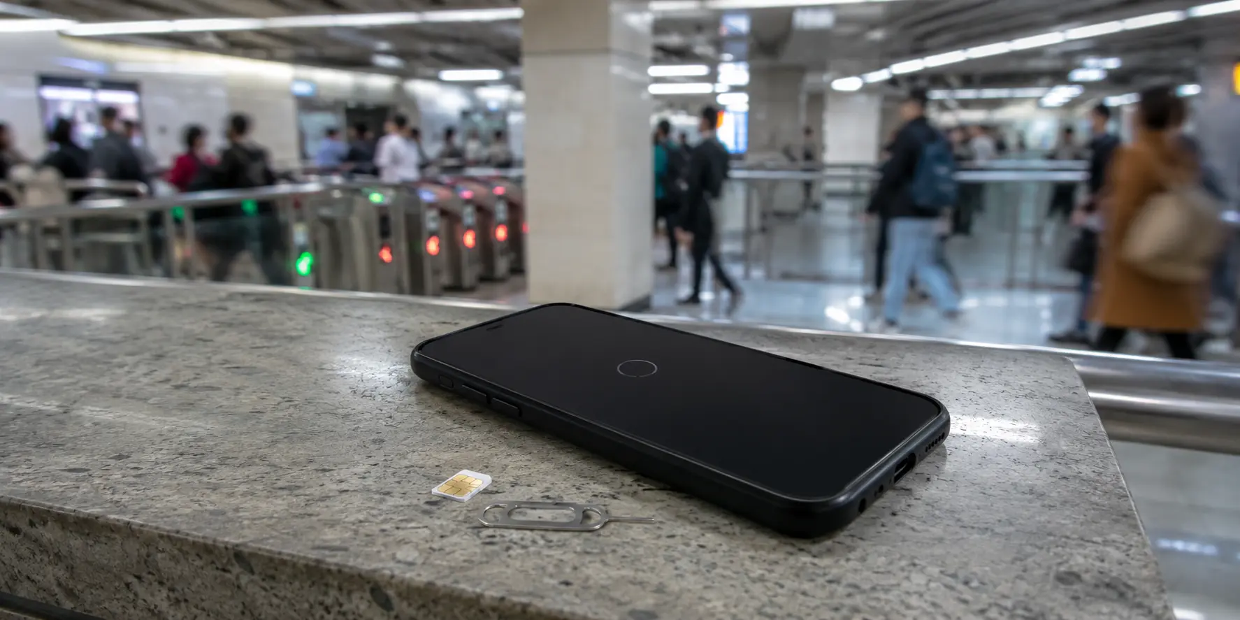 Téléphone bloqué avec une carte SIM locale dans le métro de Shanghai