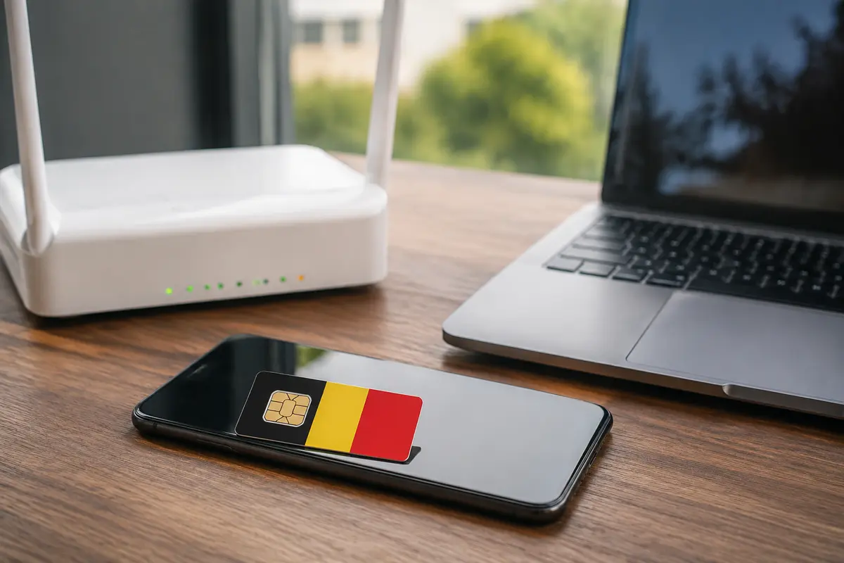 Pickx fonctionnant sur mobile dans une rue belge