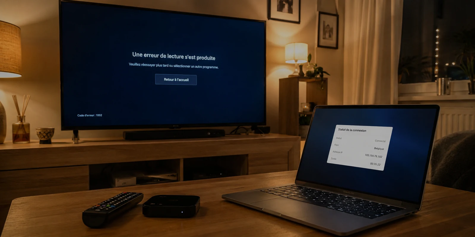 Pickx affiche une erreur de lecture alors que le VPN est encore actif sur l’ordinateur.