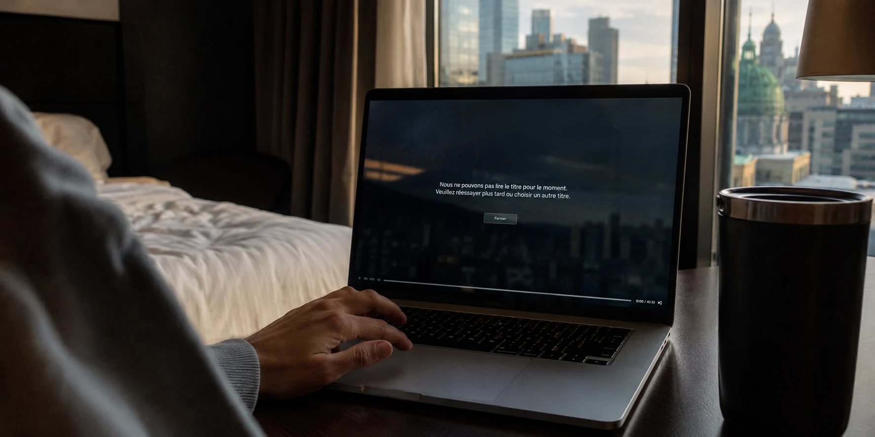 Le lecteur refusait la lecture malgré une sortie VPN située au Canada.
