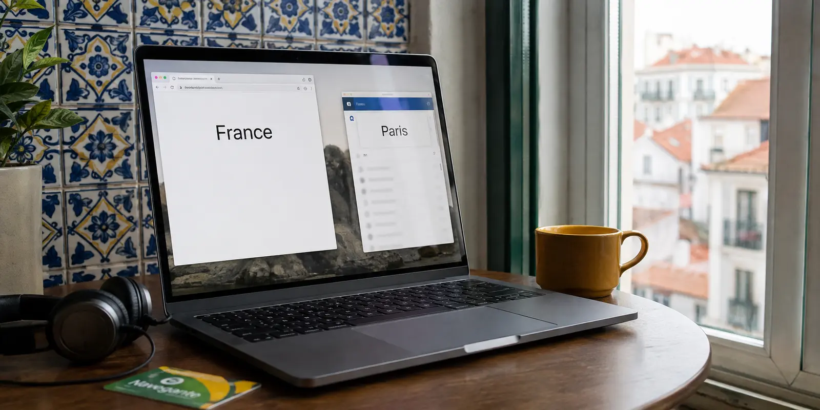 À Lisbonne, Chrome sort par la France tandis qu’une application locale est également déplacée à Paris par erreur.
